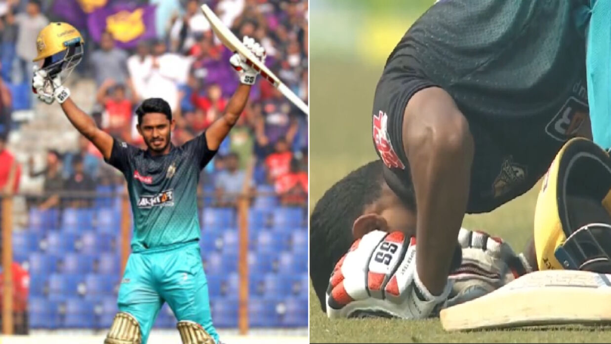 বিপিএলে রাজসিক সেঞ্চুরিতে তামিমের সিজদা