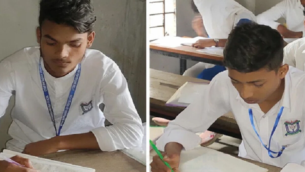 পরীক্ষার হলে দুই ভাই