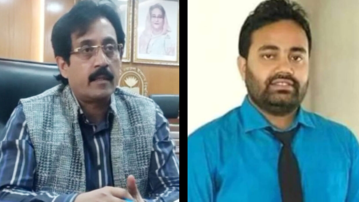 অধ্যাপক ড. সৌমিত্র শেখর ও সহকারী অধ্যাপক সাজন সাহা 