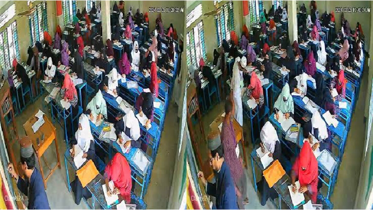 পরীক্ষার্থীদের হাতে নকল দিচ্ছেন শিক্ষকরা, সিসিটিভি ফুটেজে আরও যা দেখা গেল