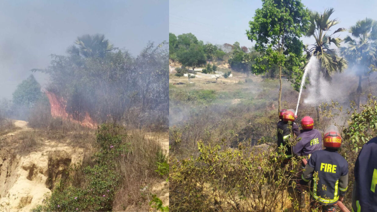 কুমিল্লা বিশ্ববিদ্যালয়ের পাহাড়ে আগুন