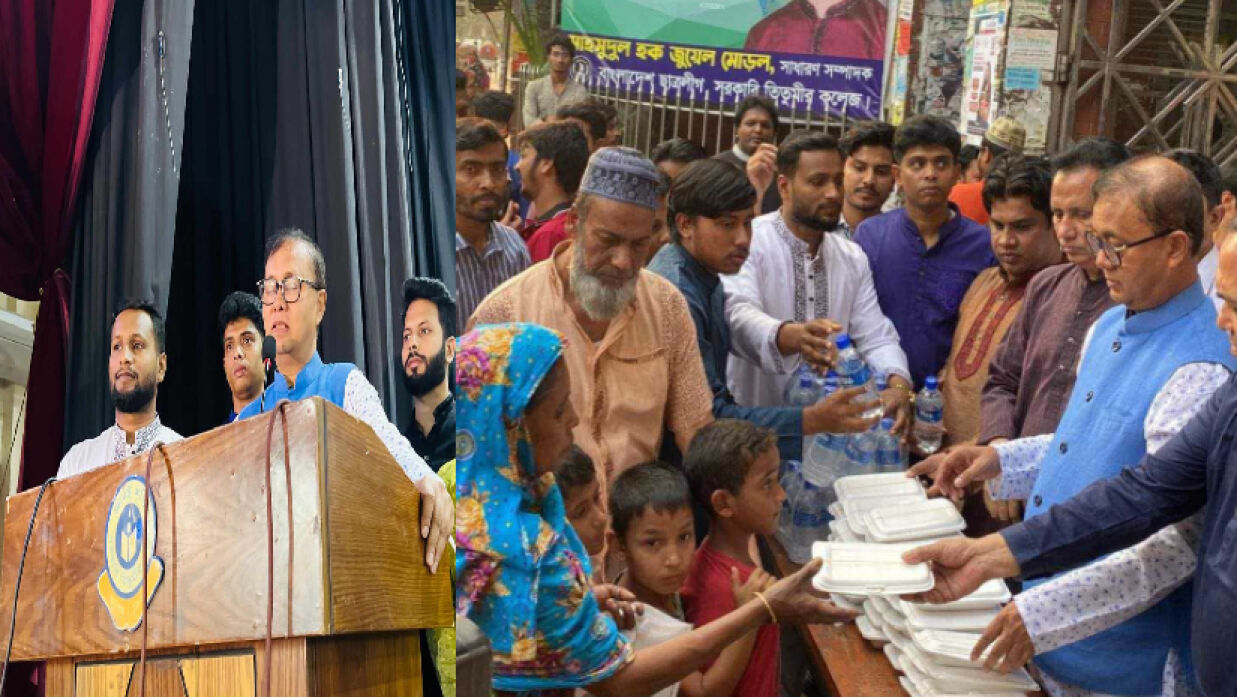 দুস্থদের মাঝে ইফতার বিতরণ
