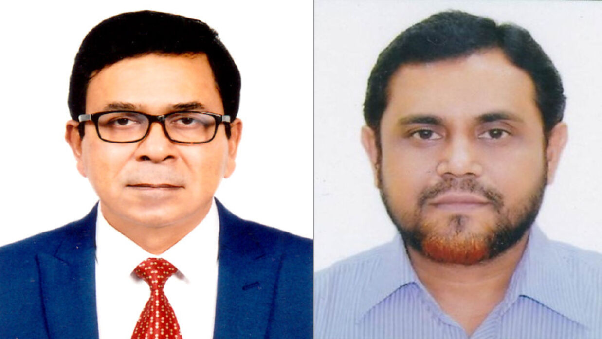 ছবিতে বামে অধ্যাপক নেহাল আহমেদ এবং ডানে হাবিবুর রহমান