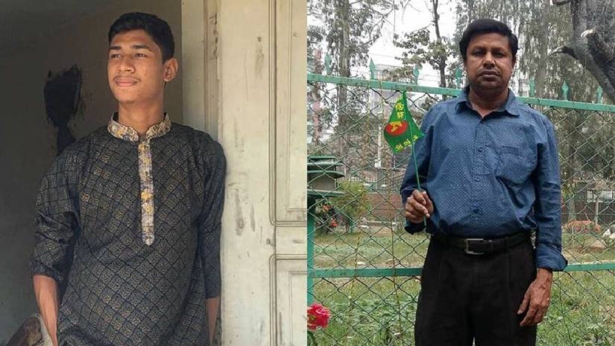 নিহত মোদাব্বির হোসেন সাদাব ও তার বাবা মশিউর রহমান