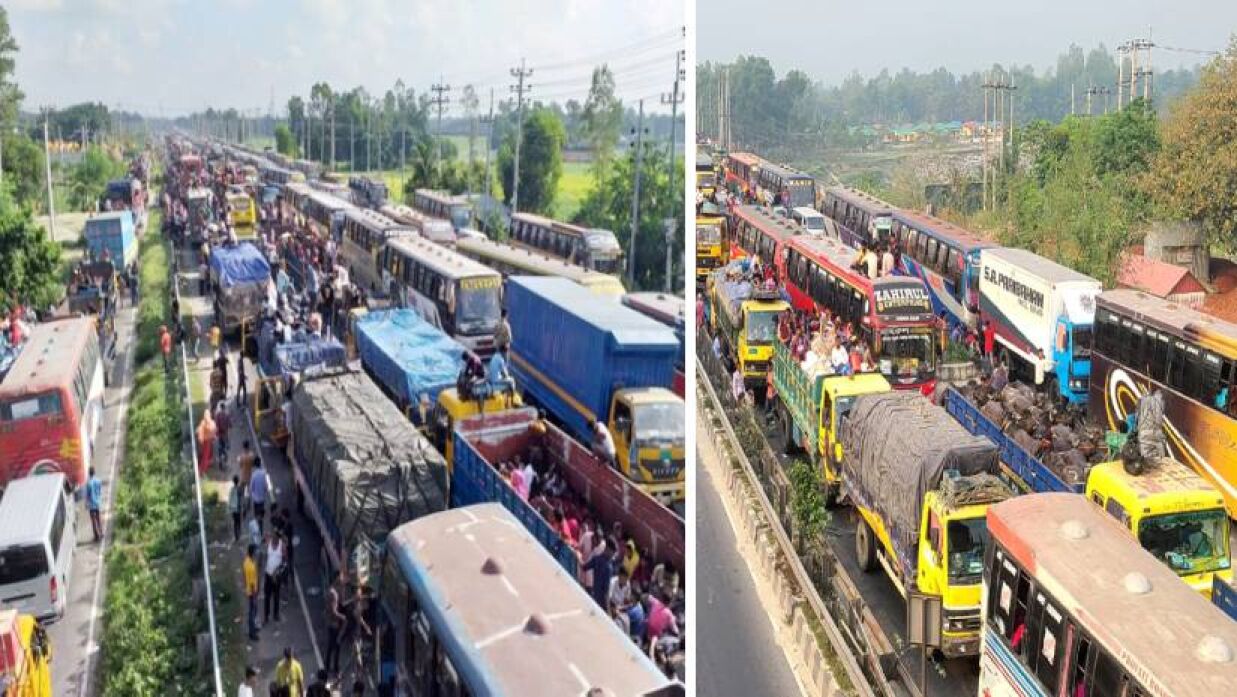 বহু গাড়ি বিকলে ২৫ কিমি যানজট, ভোগান্তিতে উত্তরাঞ্চলের যাত্রীরা