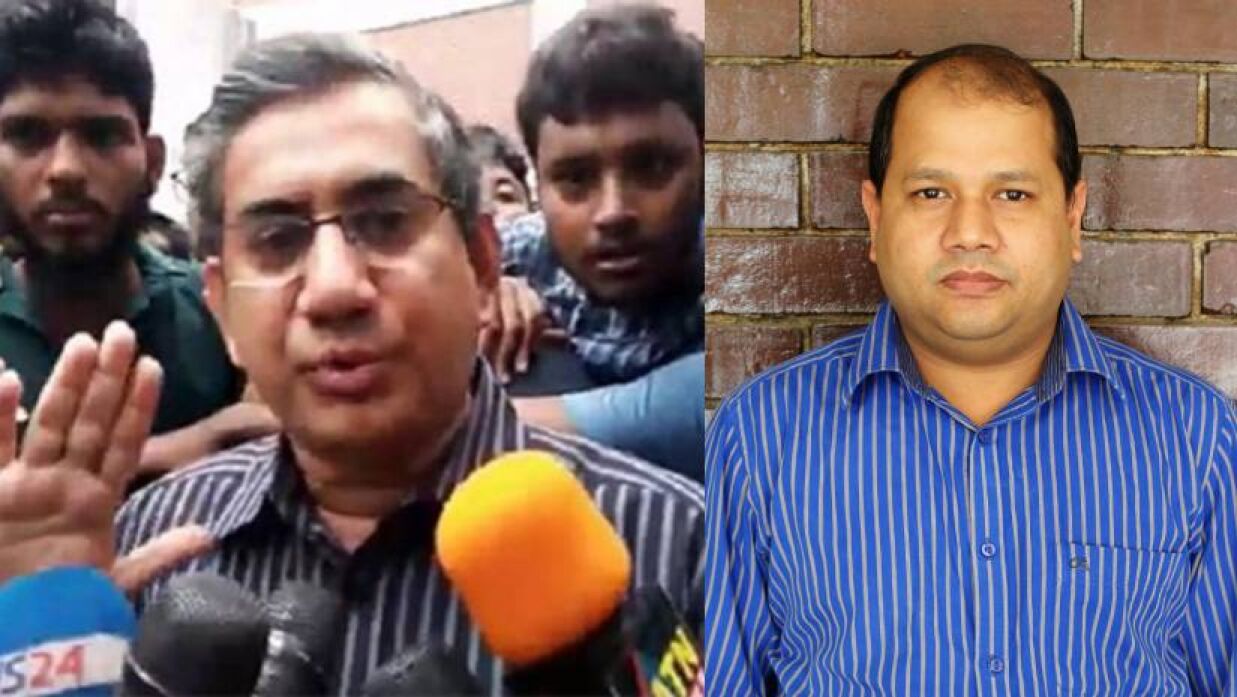 আগের ডিএসডব্লিউ ড. মিজানুর রহমান ও নতুন ডিএসডব্লিউ ড. মোহাম্মদ আল আমিন সিদ্দিক
