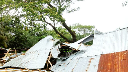 কালবৈশাখী ঝড়ে বিধ্বস্ত মাদ্রাসা, অনিশ্চিত ছয় শতাধিক শিক্ষার্থীর পাঠদান
