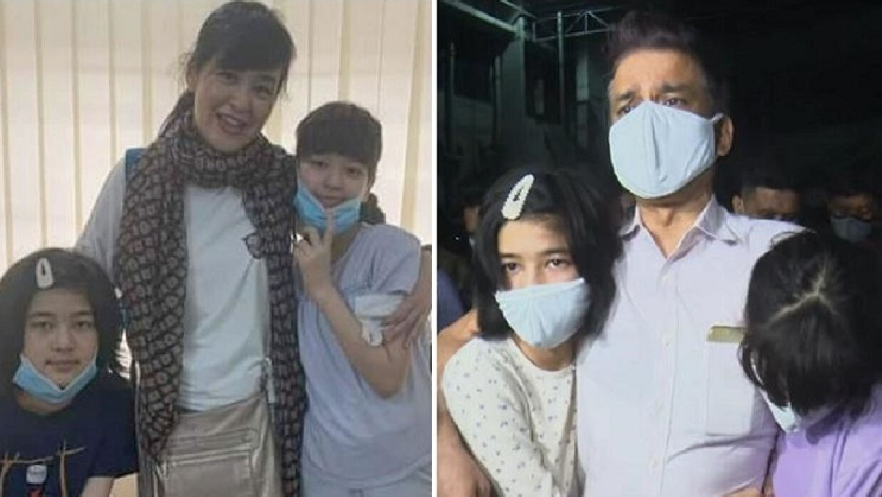 জাপানি দুই শিশুর সাথে তাদের বাবা মা 