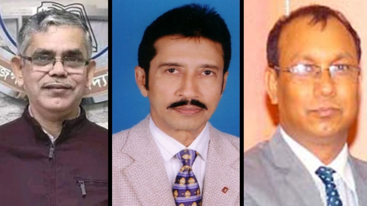 অধ্যাপক জাকির হোসেন, অধ্যাপক শাহ নওয়াজ আলী ও অধ্যাপক কামাল উদ্দীন