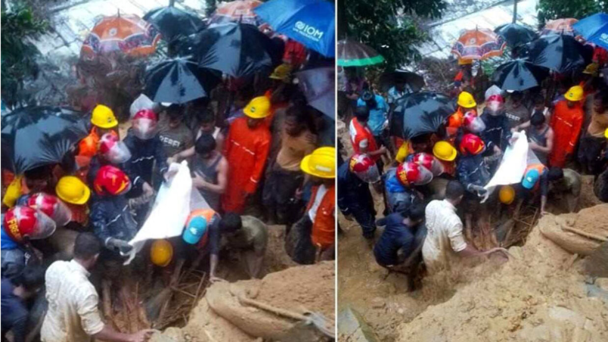 রোহিঙ্গা ক্যাম্পে পাহাড় ধসে শিক্ষার্থীসহ নিহত ৯