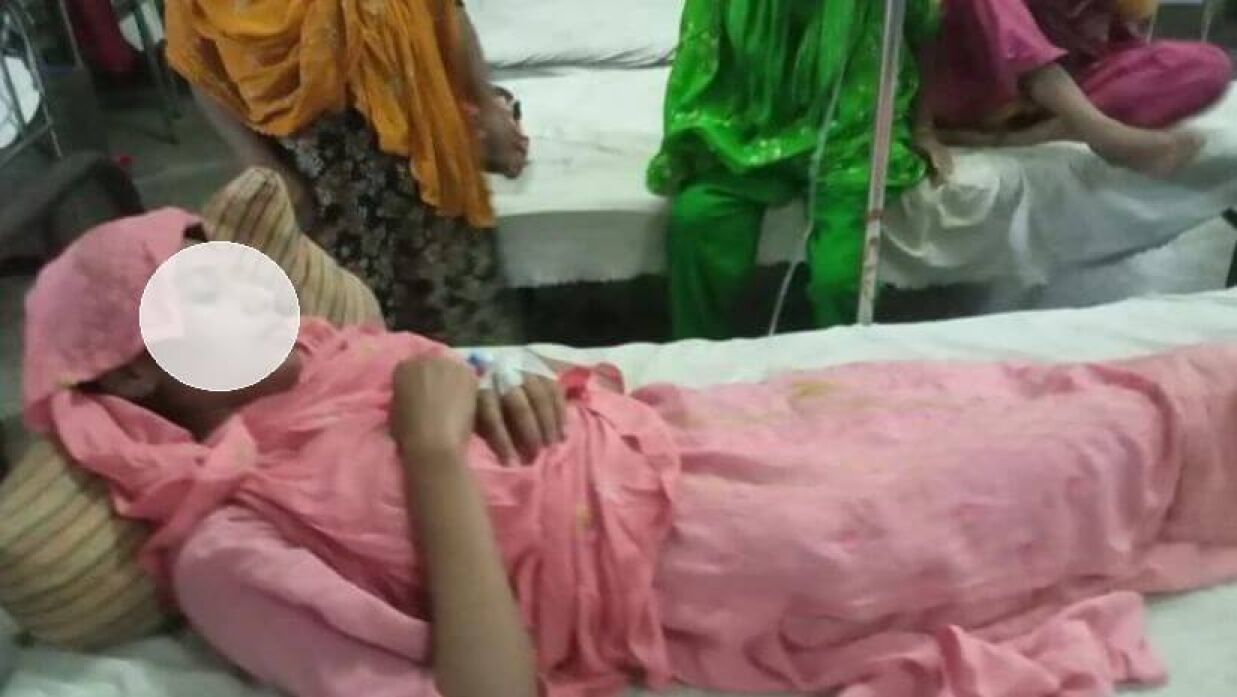 হাসপাতালে চিকিৎসাধীন আহত শিক্ষার্থী নাহিদা সুলতানা