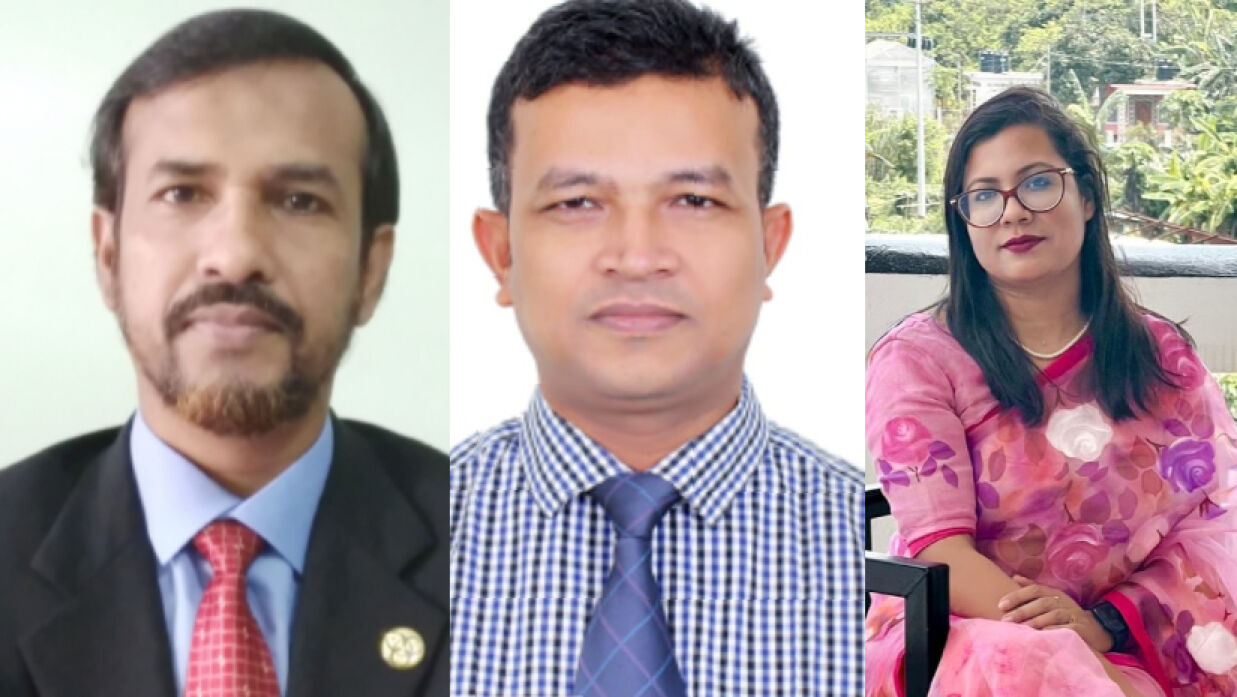অধ্যাপক ড. মো. আতিয়ার রহমান, অধ্যাপক ড. মোহাম্মদ রেজওয়ানুল হক ও সহযোগী অধ্যাপক ড. সুনন্দা বৈদ্য
