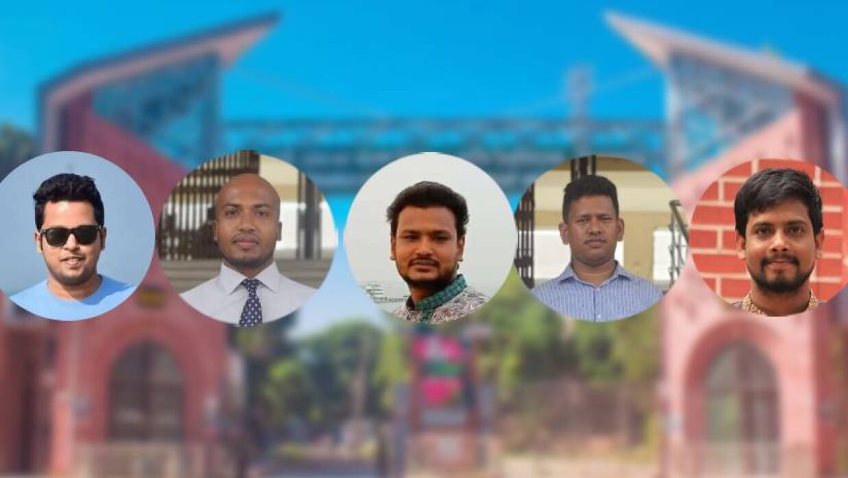 শেখ শাহ আসাদুল্লাহ সালেহীন সৌরভ, মো. রাব্বি শেখ, মোরশেদুল আলম রনি, ইলিয়াস কাঞ্চন ও মো. শফিকুল ইসলাম