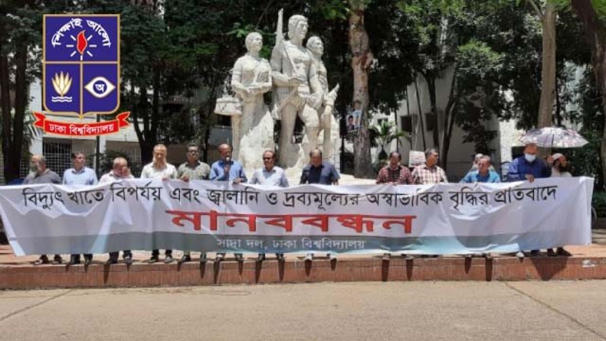 ঢাকা বিশ্ববিদ্যালয়ে বিএনপিপন্থী সাদা দলের শিক্ষকদের কর্মসূচিতে প্রভাষক পর্যায়ের কাউকে দেখা যায় না