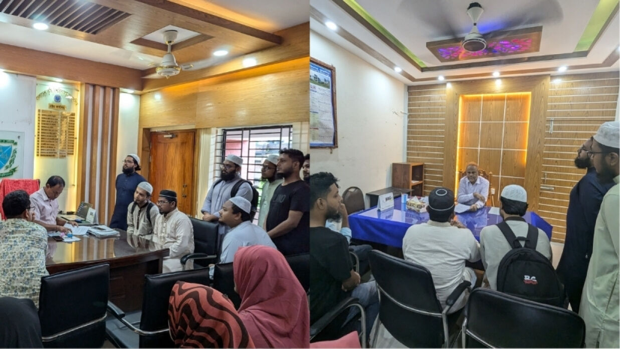 ছাত্র বিষয়ক উপদেষ্টা ও প্রক্টরের কাছে প্রতিবাদ লিপি জমা দিচ্ছেন শিক্ষার্থীরা