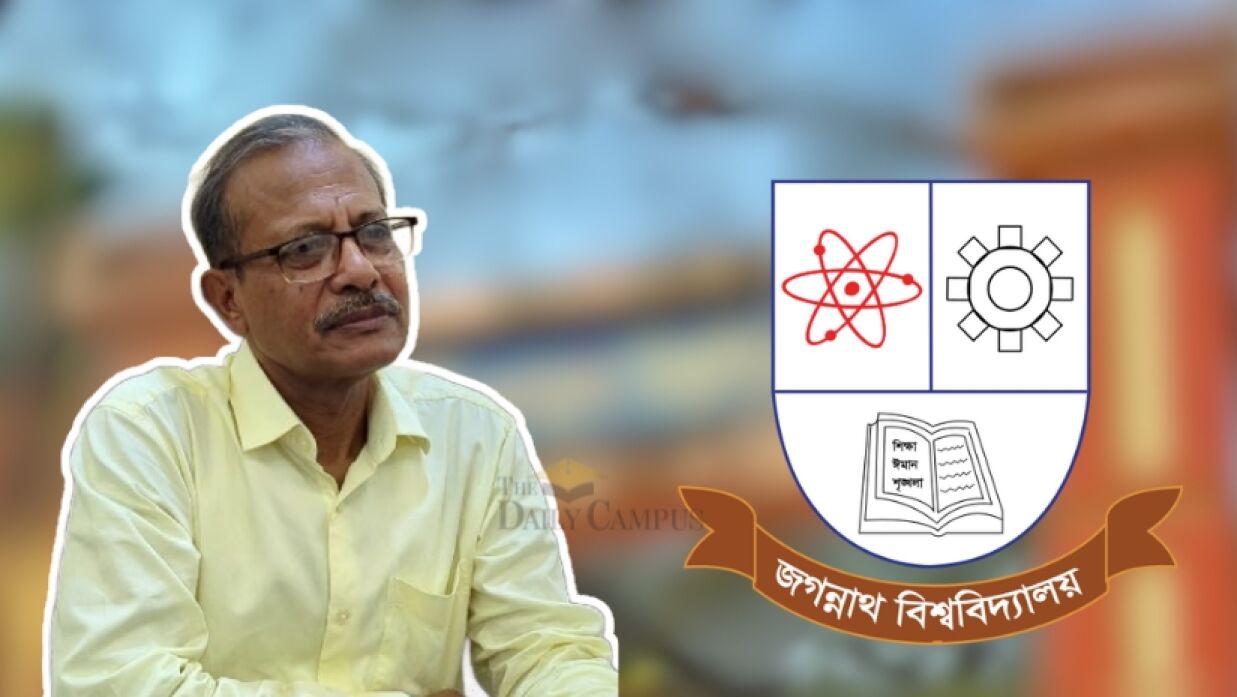 অধ্যাপক ড. রেজাউল করিম ও জবি লোগো