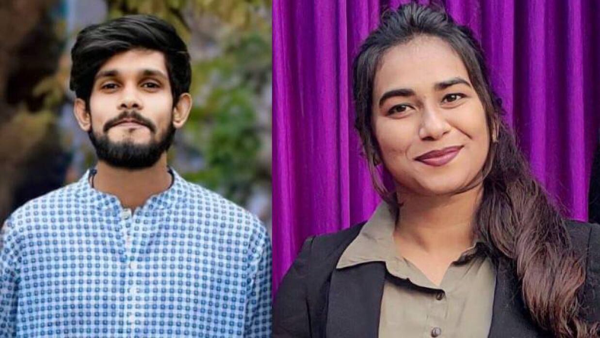 আটক সৈকত রায়হান ও আলফি শাহরিন আরিয়ানা।