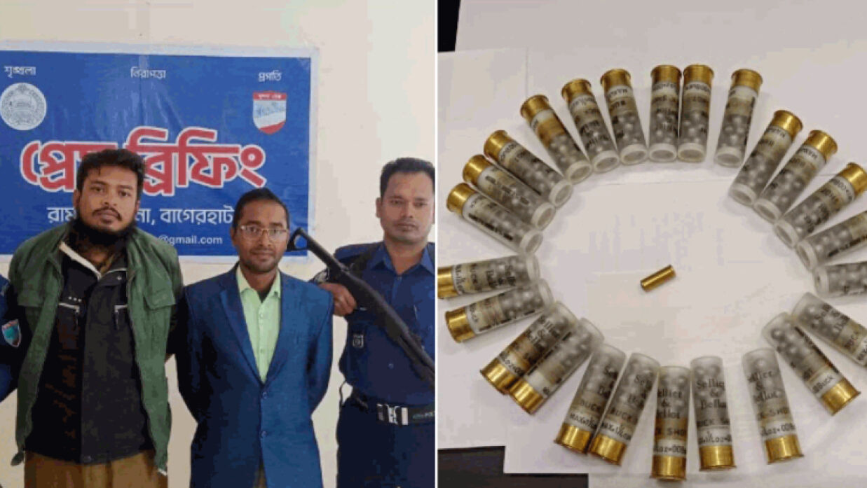 আগ্নেয়াস্ত্রের গুলিসহ আ.লীগ নেতার ছেলে ও সহযোগী আটক 