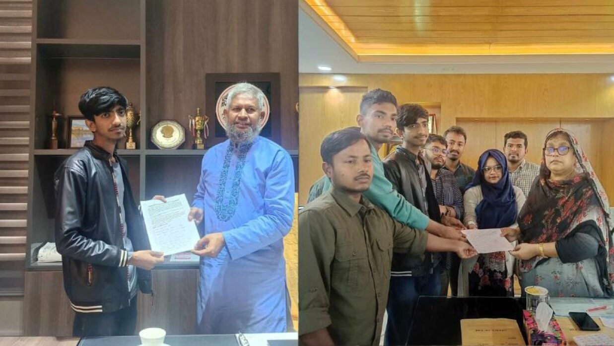 কুবিতে ‘র‍্যাপিড অ্যাকশন সেল’ গঠনের দাবিতে উপাচার্য ও উপ-উপাচার্যকে স্মারকলিপি দিয়েছেন সাধারণ শিক্ষার্থীরা