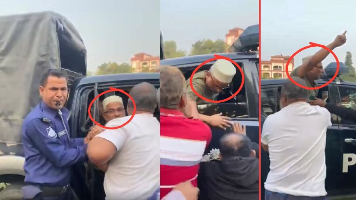 গ্রেপ্তারের পর আব্দুল ওহাবকে পুলিশের গাড়িতে হামলা করে ছিনিয়ে নিচ্ছে নেতাকর্মীরা