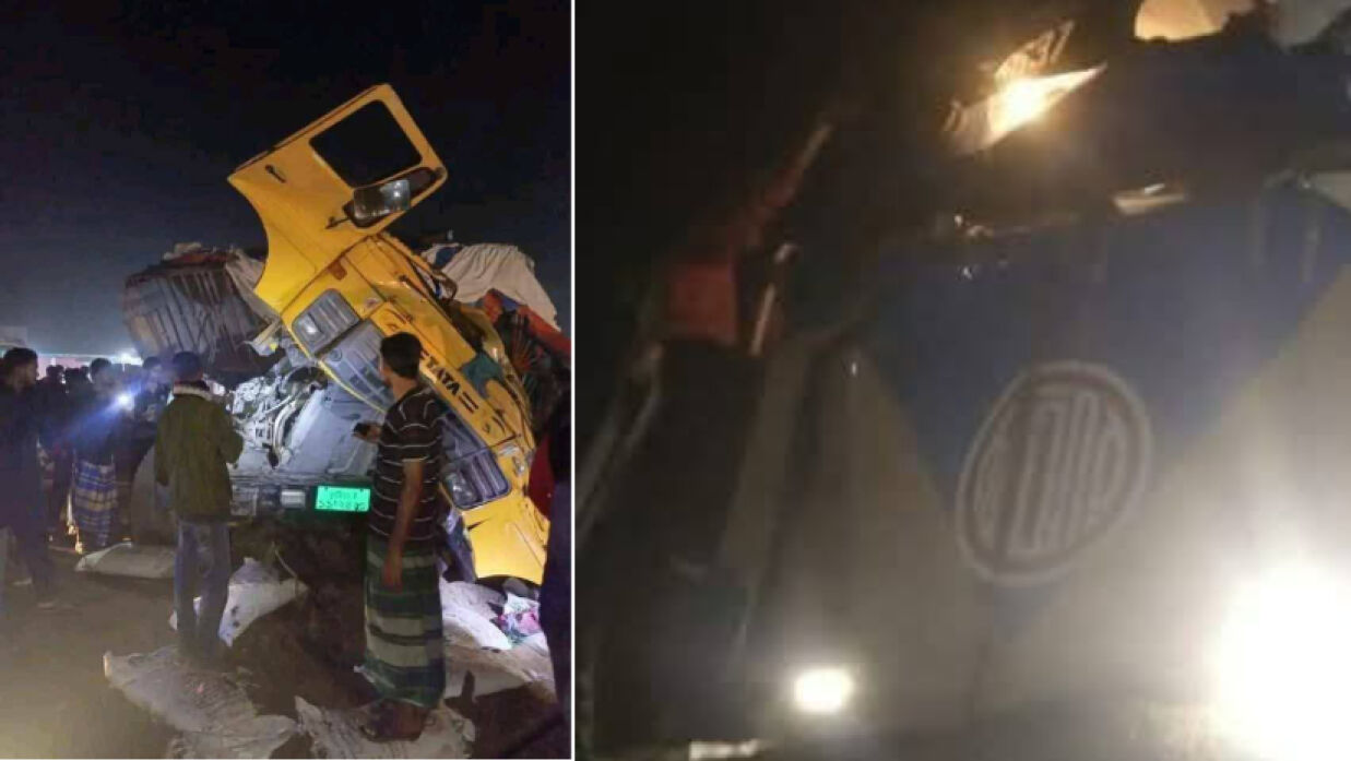 ট্রেনের সঙ্গে ট্রাকের ধাক্কা