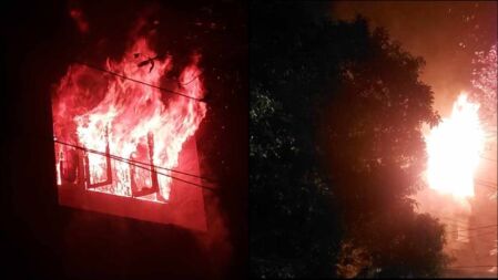 এবার শেখ হাসিনার বাসভবন সুধা সদনে আগুন