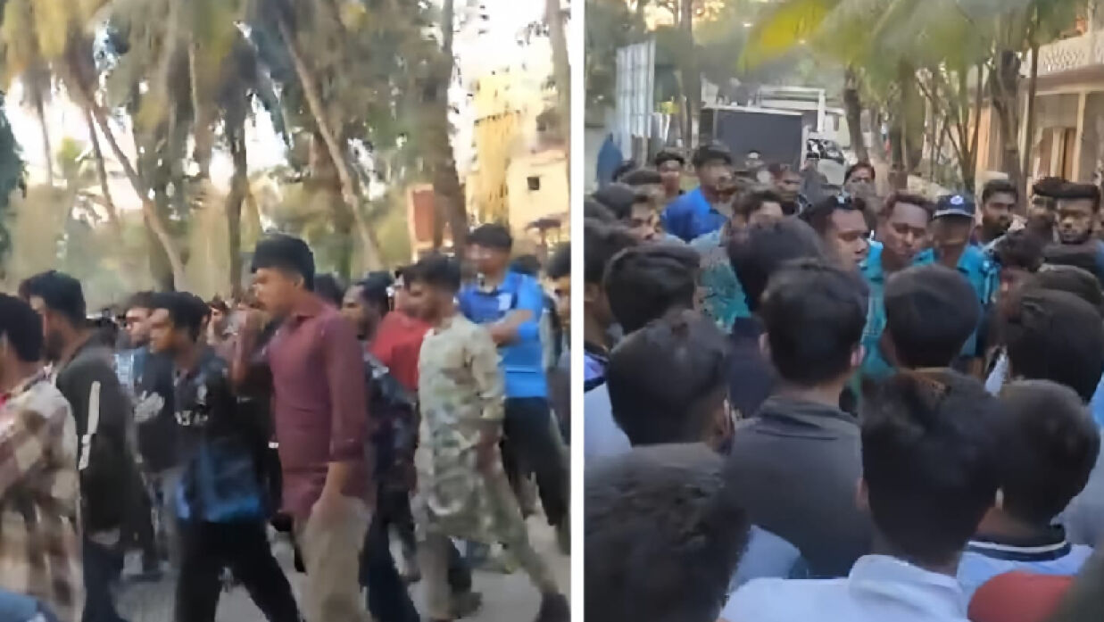 শিক্ষার্থীকে মারধরের প্রতিবাদে বিক্ষোভ