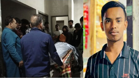 গাজীপুরে হামলায় নিহত তরুণের লাশ নেওয়া হচ্ছে শহীদ মিনারে