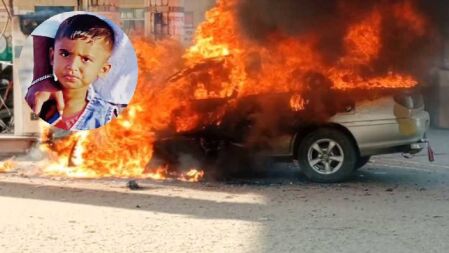 মায়ের সামনেই প্রাইভেট কারে পুড়ল শিশু জিহান