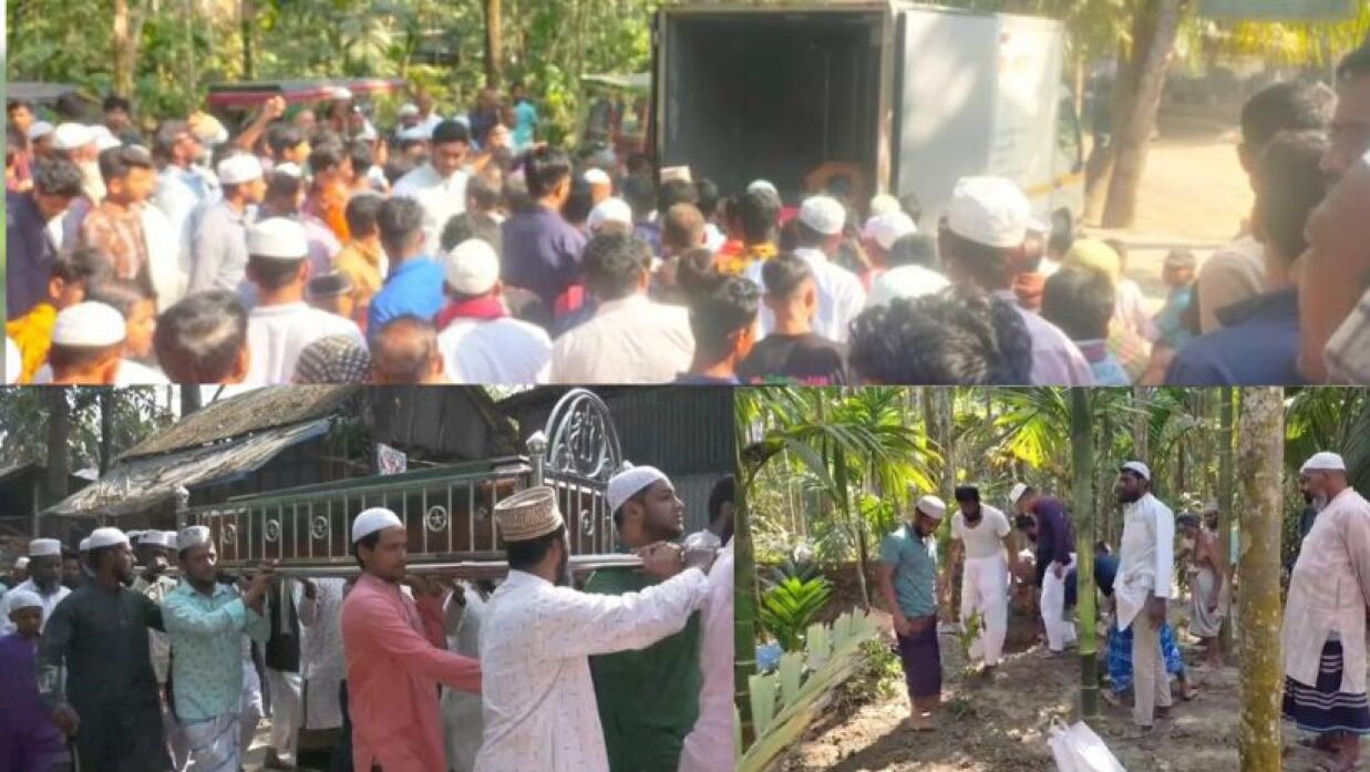 মো. হাসানকে পারিবারিক কবরস্থানে দাফন করা হয়