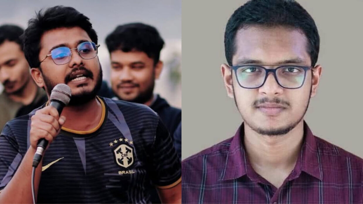 সভাপতি আহনাফ আজমাঈন খান ফাহিম ও সাধারণ সম্পাদক তৌহিদুল আকবর আদিব।