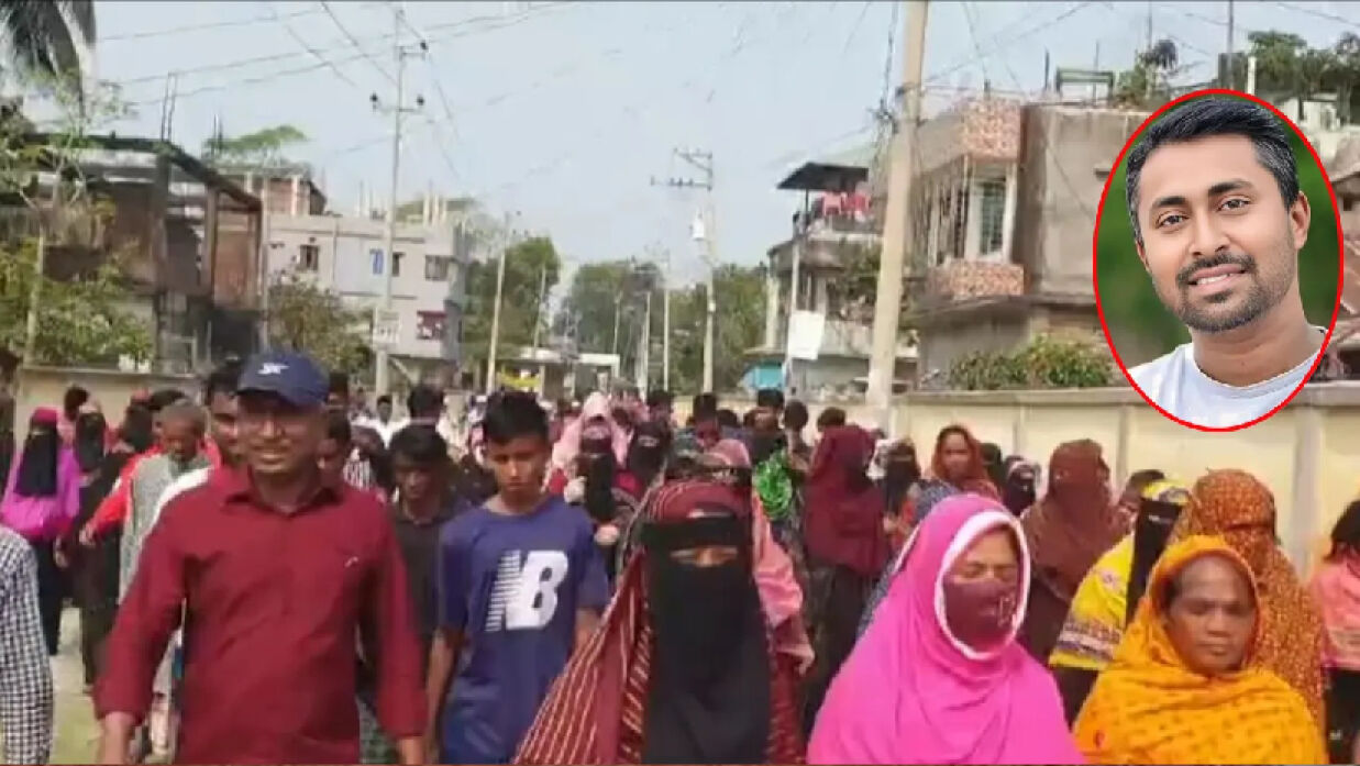 থানা ঘেরাওয়ের চিত্র। ইনসেট ছাত্রদল নেতা সোহেল রাঢ়ি