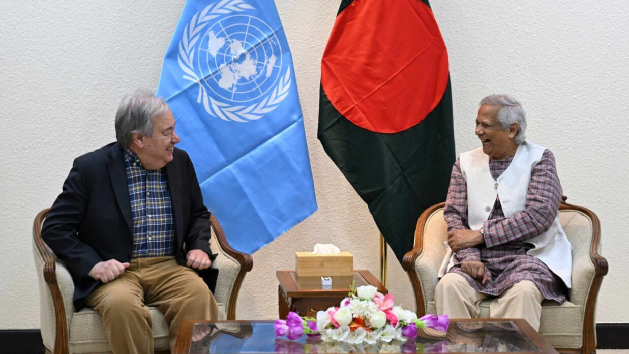 প্রধান উপদেষ্টা অধ্যাপক ড. মুহাম্মদ ইউনূস ও জাতিসংঘ মহাসচিব আন্তোনিও গুতেরেস