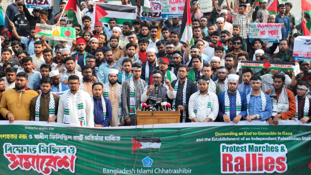 সমাবেশে বক্তব্য রাখছেন ছাত্রশিবিরের সেক্রেটারি জেনারেল নূরুল ইসলাম সাদ্দাম 