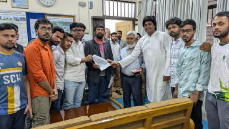 ভর্তি ফি কমানোর দাবিতে শাবিপ্রবি ছাত্রদলের স্মারকলিপি