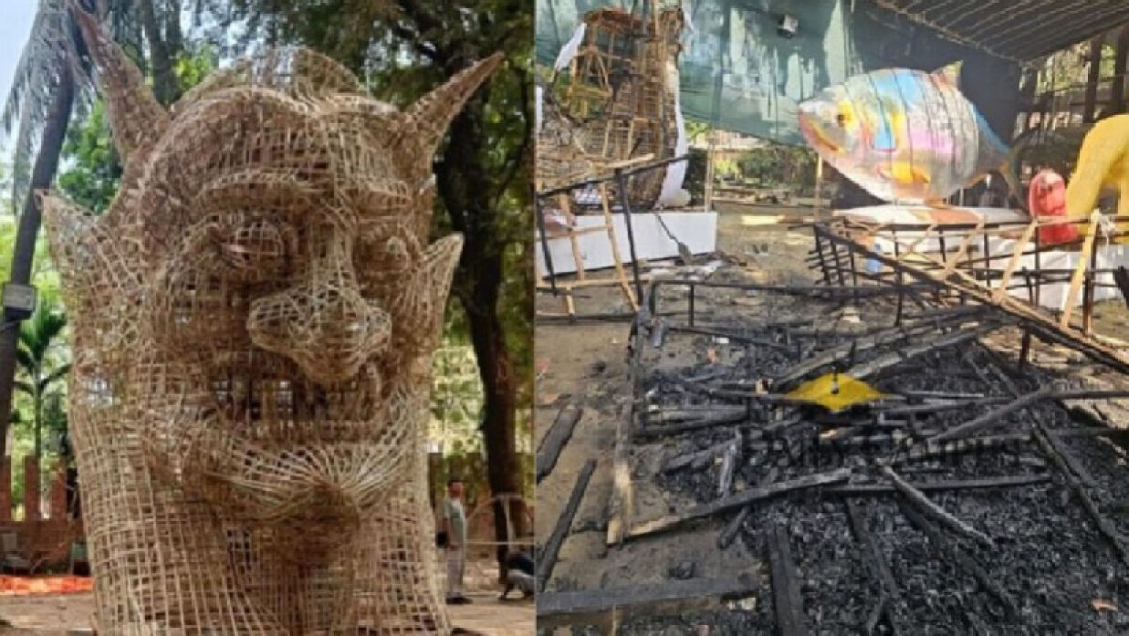 চারুকলায় ফ্যাসিস্টের প্রতিকৃতিতে আগুন