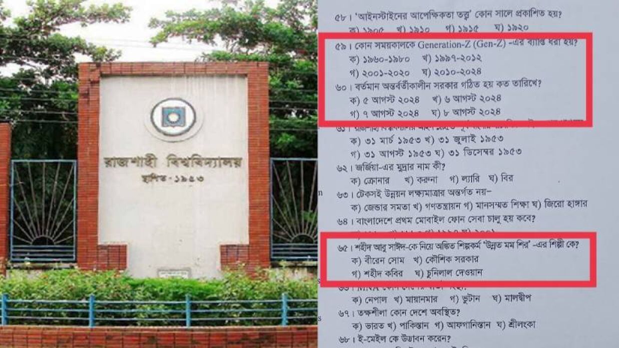 ‘এ’ ইউনিটের ভর্তি পরীক্ষায় শহীদ আবু সাঈদ ও জেনারেশন-জি নিয়ে আসা প্রশ্ন