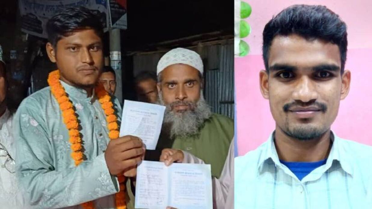 বাঁয়ে জামায়াতে যোগ দেওয়া মো. আব্দুল মুন্নাফ, ডানে সুন্দর আলী