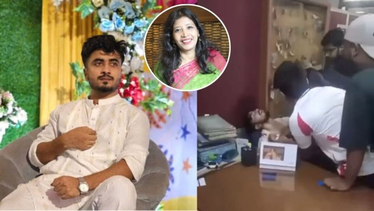 হত্যাকাণ্ডের শিকার জাহিদুল ইসলাম পারভেজ এবং ভারপ্রাপ্ত উপাচার্য অধ্যাপক ড. রায়হানা বেগম (ইনসেটে)