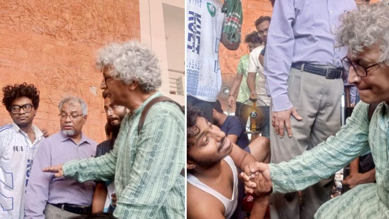 শিক্ষার্থীদের সঙ্গে কথা বলেন ইউসিজির প্রতিনিধিদলের সদস্যরা