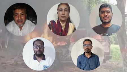 সেনাবাহিনীর গাড়ি পোড়ানোর মামলার আসামীসহ আওয়ামী লীগের ৫ নেতা গ্রেপ্তার