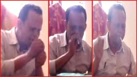 বিদ্যালয়ের অফিসকক্ষে বসে ধূমপান করেন প্রধান শিক্ষক, কারণ দর্শাতে নোটিশ