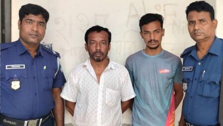 গৃহবধূ হত্যার ঘটনায় স্বামী ও সৎ ছেলে গ্রেপ্তার